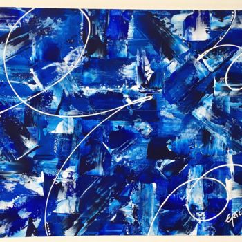 Malarstwo zatytułowany „Lagon bleu” autorstwa Eric M. Artiste Peintre, Oryginalna praca, Akryl