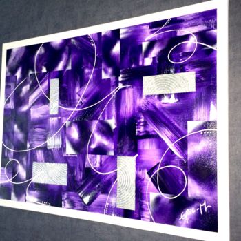 Peinture intitulée "« Purple 2 »" par Eric M. Artiste Peintre, Œuvre d'art originale, Acrylique