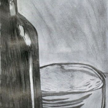 Painting titled "botella y vasija" by Eric Quiñones, Original Artwork