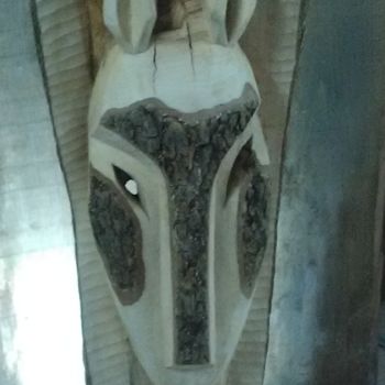 Sculptuur getiteld "Dans les bois" door Eric Rodriguez Sculpture, Origineel Kunstwerk, Hout