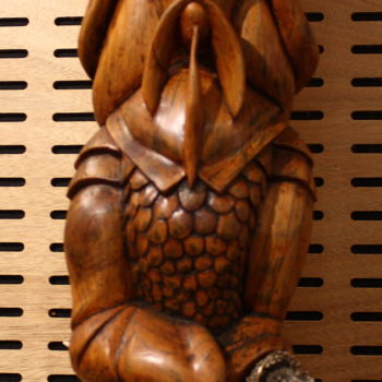 Skulptur mit dem Titel "Samouraï" von Eric Rodriguez Sculpture, Original-Kunstwerk, Holz