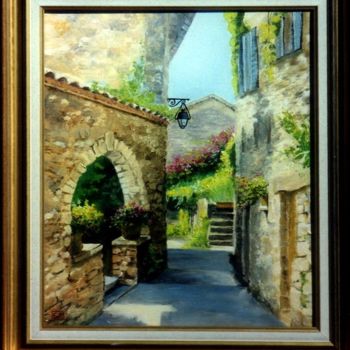 Pintura intitulada "rue de provence" por Eric Sabatier, Obras de arte originais, Óleo