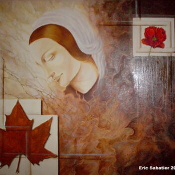 Pittura intitolato "femme de profil" da Eric Sabatier, Opera d'arte originale, Olio