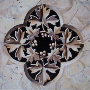 Peinture intitulée "ornements gothique" par Eric Sabatier, Œuvre d'art originale, Huile