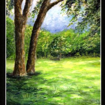 Painting titled "parc monceau" by Eric Sabatier, Original Artwork