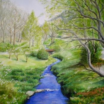 Pintura intitulada "ruisseau" por Eric Sabatier, Obras de arte originais
