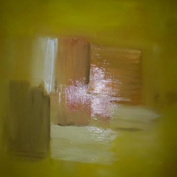 Painting titled "effet jaune 2" by Eric Sabatier, Original Artwork, Oil