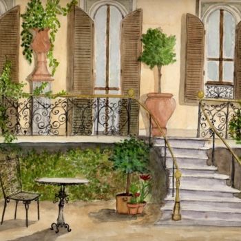 Painting titled "la maison" by Eric Sabatier, Original Artwork, Oil