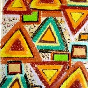 Peinture intitulée "Afro triangle" par Eric Signorino, Œuvre d'art originale, Huile