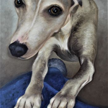 Painting titled "Trixie asking atten…" by Ericson, Original Artwork, Oil