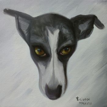 Painting titled "the look of the wat…" by Ericson, Original Artwork, Oil