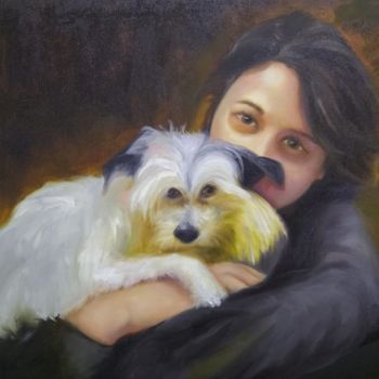 Painting titled "Lua and Gisele." by Ericson, Original Artwork, Oil