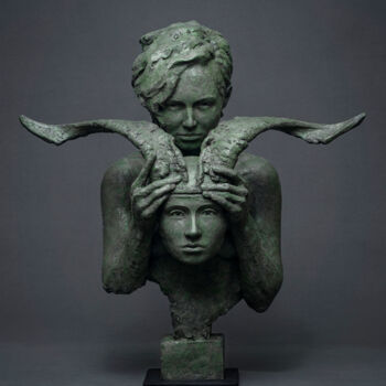 Sculpture intitulée "Janus" par Erik Ebeling, Œuvre d'art originale, Résine