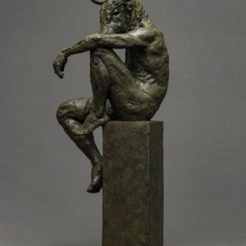 Sculpture intitulée "Minotaur II" par Erik Ebeling, Œuvre d'art originale, Argile