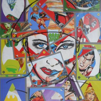 Schilderij getiteld "super girl" door Erik Hils, Origineel Kunstwerk