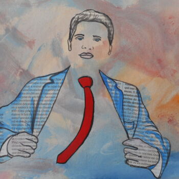 Painting titled "business man" by Erik Hils, Original Artwork