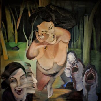 Malerei mit dem Titel "le regard des autres" von Erika Anoardi, Original-Kunstwerk, Pigmente