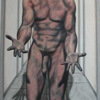 Painting titled "the institution" by Erik Suidman, Original Artwork, Oil