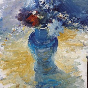 Painting titled "colours and flowers" by Seldjan Behari, Original Artwork, Oil