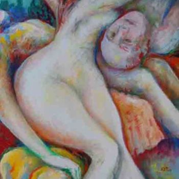 Schilderij getiteld "Amore e morte" door Erminio Di Paolo, Origineel Kunstwerk