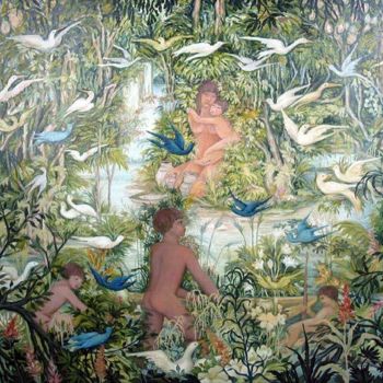 Ζωγραφική με τίτλο "Amazonia - 2" από Erna Antunes - ( Erna Y ), Αυθεντικά έργα τέχνης