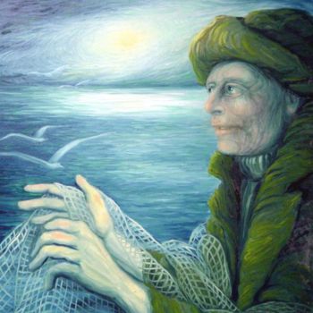 Pittura intitolato "Pescador" da Erna Antunes - ( Erna Y ), Opera d'arte originale, Altro