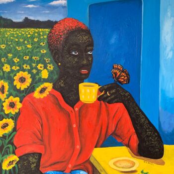 Painting titled "Self refreshing" by Ernest Larbi Budu, Original Artwork, Acrylic