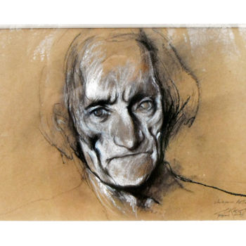 Painting titled "Artaud : étude, vol…" by Ernest Pignon-Ernest, Original Artwork