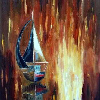 Pittura intitolato "veleiro.jpg" da Ernesto Duarte, Opera d'arte originale, Olio Montato su Pannello di legno