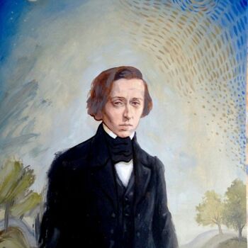 Digital Arts titled "Chopin" by Ernesto Rivera Novoa, Original Artwork, Digital Painting