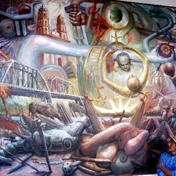 Pittura intitolato "Mural Ayuntamiento…" da Ernesto Rios, Opera d'arte originale