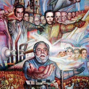 Pittura intitolato "Mural Partido de Ac…" da Ernesto Rios, Opera d'arte originale, Olio