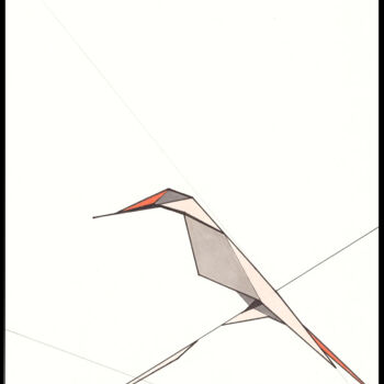 Disegno intitolato "Tropical bird" da Ernst Kruijff, Opera d'arte originale, Pennarello