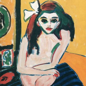 Peinture intitulée "Marzella" par Ernst Ludwig Kirchner, Œuvre d'art originale, Huile