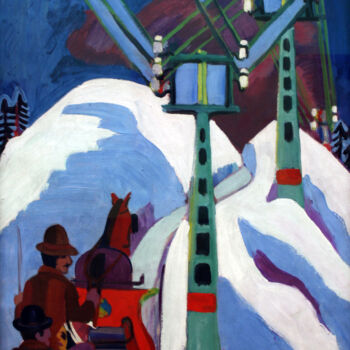 Peinture intitulée "The Sleigh Ride" par Ernst Ludwig Kirchner, Œuvre d'art originale, Huile