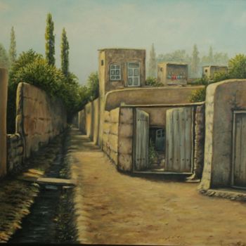 Painting titled "köy evleri, village…" by Erol Yıldırım, Original Artwork, Other