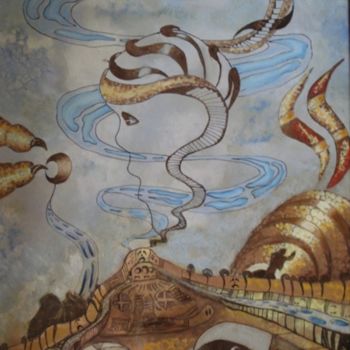 Schilderij getiteld "Sigaramin dumanına…" door Erol Yıldırım, Origineel Kunstwerk, Anders