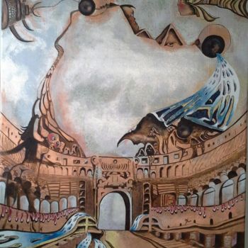 Pintura intitulada "The Collesium" por Erol Yıldırım, Obras de arte originais, Óleo
