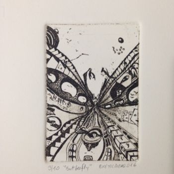 Impressões e gravuras intitulada "Butterfly" por Erol Yıldırım, Obras de arte originais, Gravação
