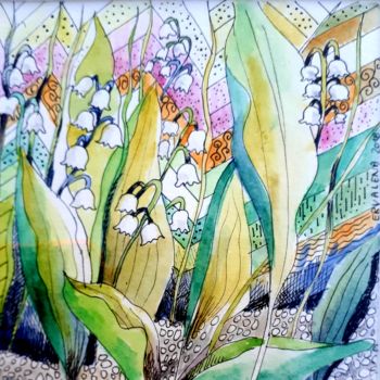 Painting titled "SPRING BLOSSOM" by Ervalena, Original Artwork, Watercolor