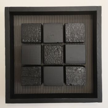 "S9- carrés2" başlıklı Heykel Ervé tarafından, Orijinal sanat, Ahşap Ahşap Sedye çerçevesi üzerine monte edilmiş