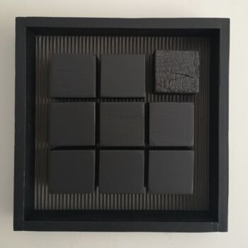 "S9- carrés3" başlıklı Heykel Ervé tarafından, Orijinal sanat, Ahşap Ahşap Sedye çerçevesi üzerine monte edilmiş