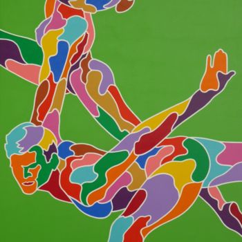 Pintura titulada "danza armonica" por Erwin Esquivel C, Obra de arte original