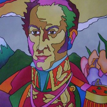 Painting titled "Bolivar" by Erwin Esquivel C, Original Artwork