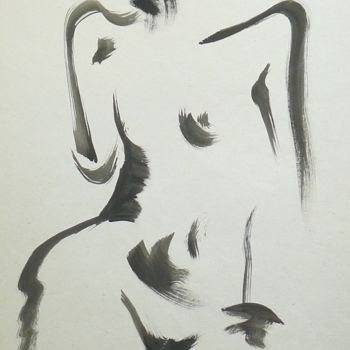 Dibujo titulada "torso de mujer" por Erwin Esquivel C, Obra de arte original, Tinta