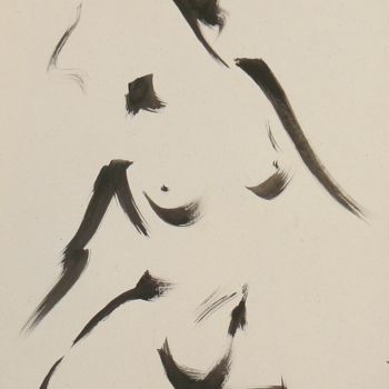 Dessin intitulée "torso de mujer" par Erwin Esquivel C, Œuvre d'art originale, Encre