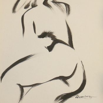 Dibujo titulada "pose de caderas" por Erwin Esquivel C, Obra de arte original, Tinta