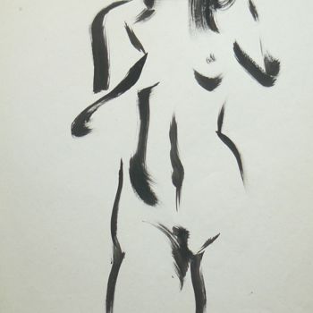 Dibujo titulada "torso de mujer" por Erwin Esquivel C, Obra de arte original, Tinta