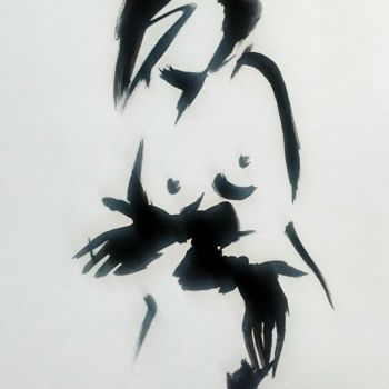 Drawing titled "guantes negros" by Erwin Esquivel C, Original Artwork, Ink