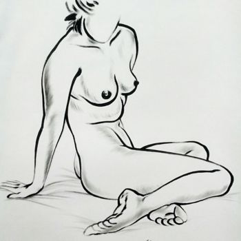 Drawing titled "pose clasique" by Erwin Esquivel C, Original Artwork, Other